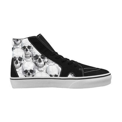 WOMEN'S Clean Skull Line Art High Top Skateboarding Vivid Custom Shoes