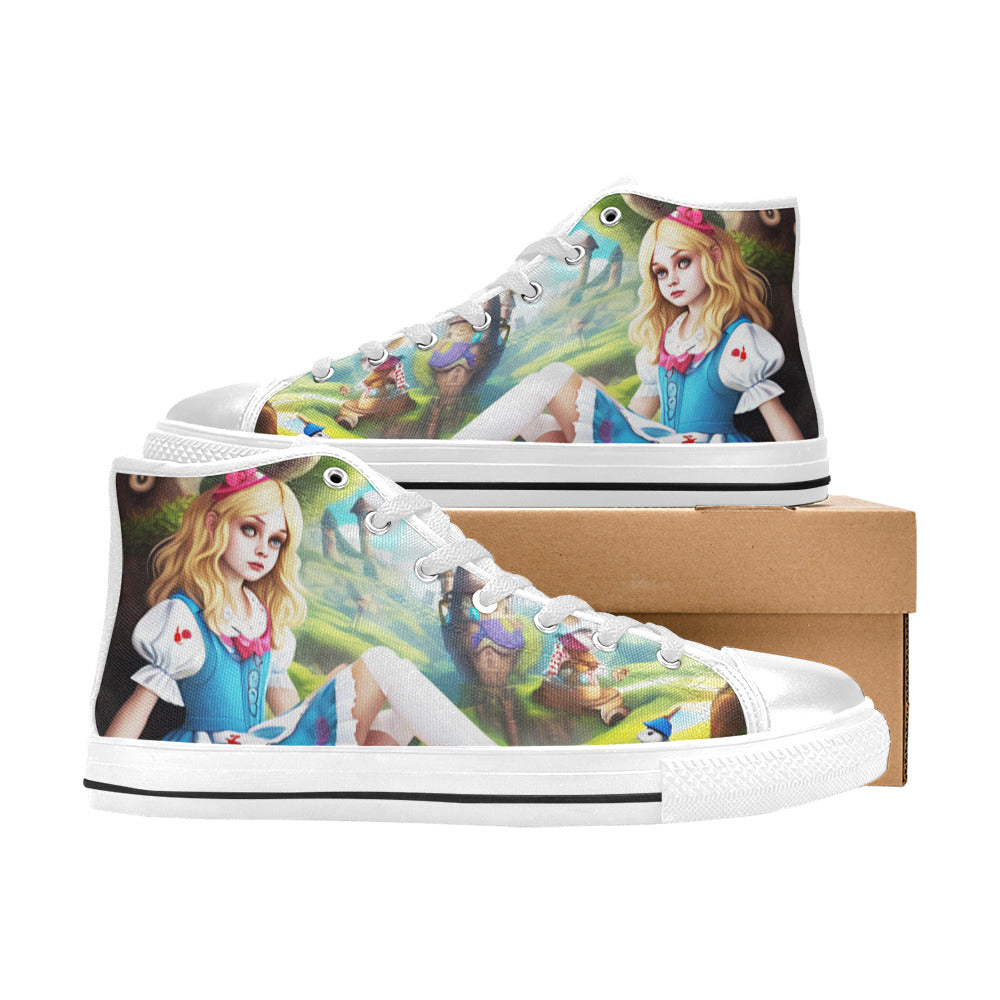MEN'S Acid Creepy Wonderland Psychedelic High Top Canvas Aesthetic Custom Sneakers