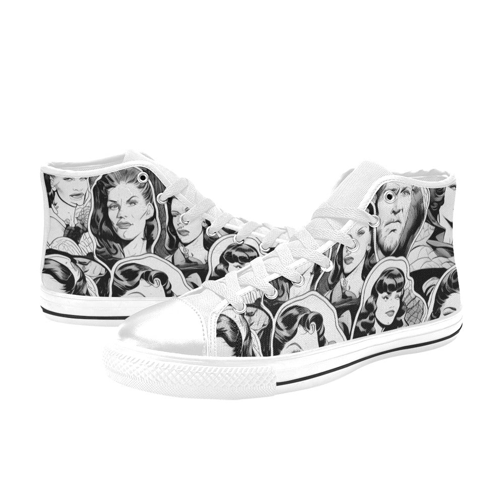 MEN'S Cc Retro Faces 2 High Top Canvas Cottagecore Custom Sneakers