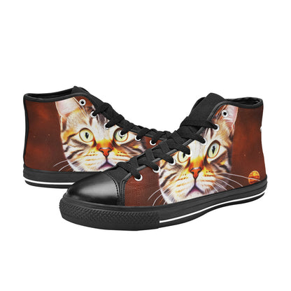 MEN'S Cc Pizza Cat Art High Top Canvas Grunge Shoes