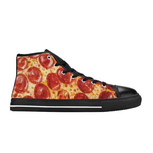 KIDS' Pepperoni Pizza High Top Canvas Surreal Shoes