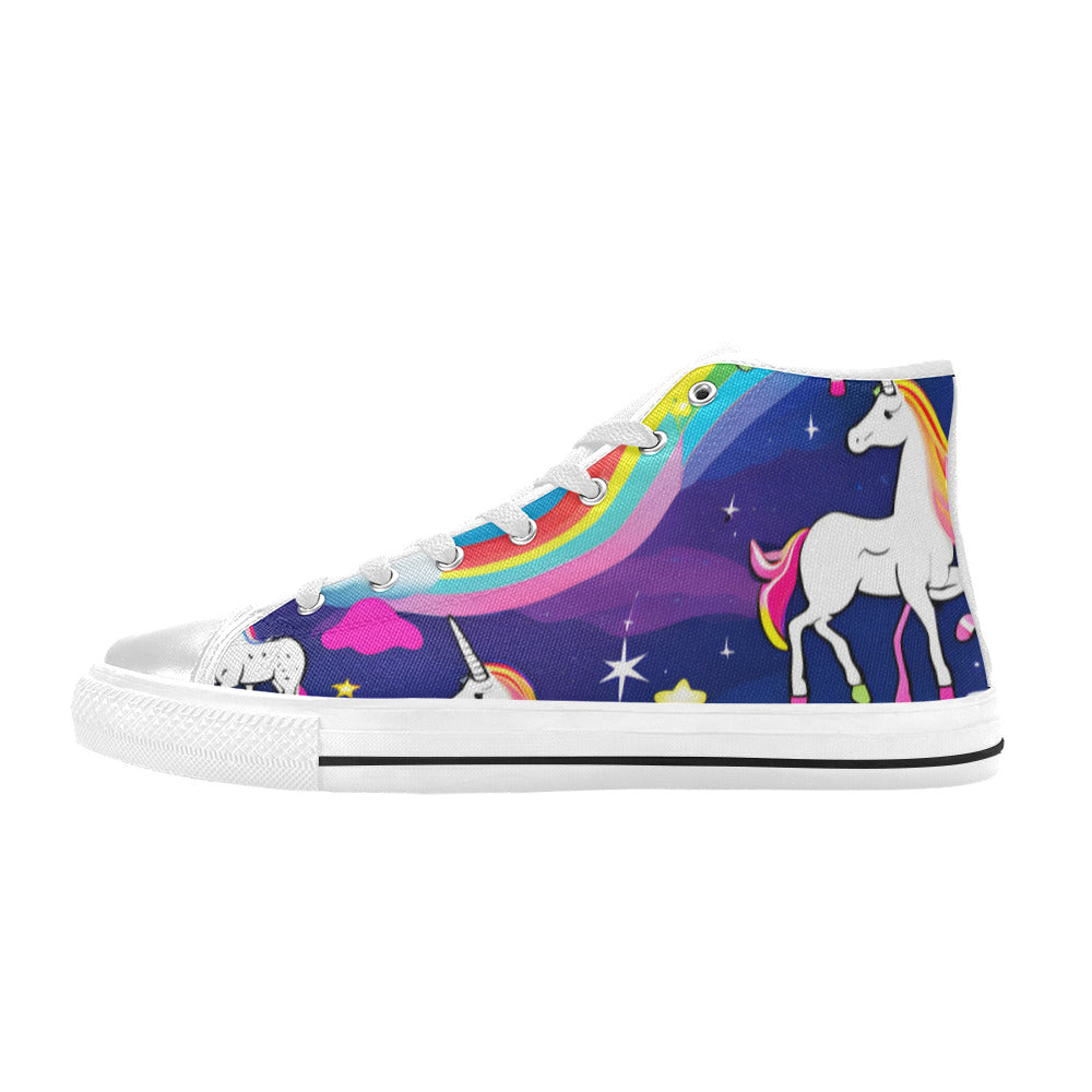WOMEN'S Unicorns Abstract High Top Canvas Cottagecore Custom Sneakers