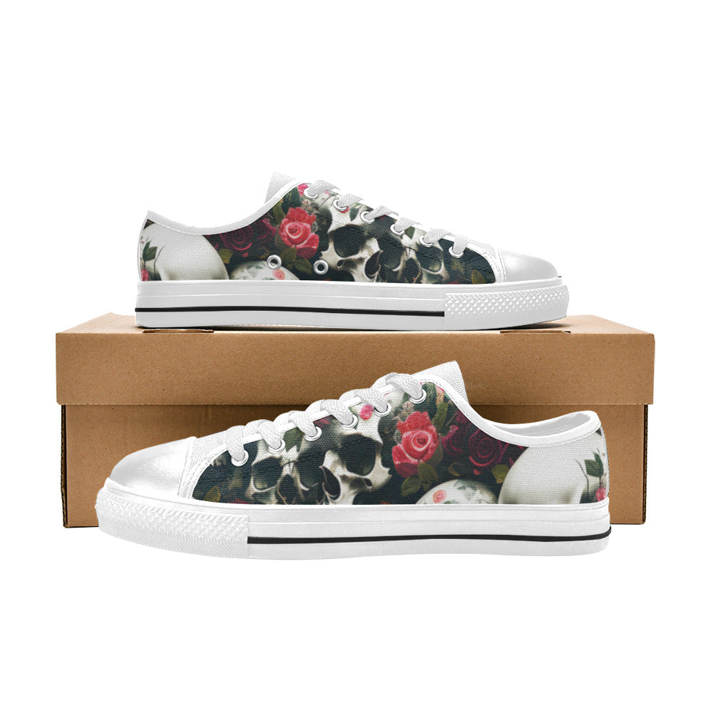 MEN'S Rose Skulls Dark 5 Canvas Surreal Custom Shoes