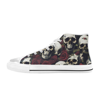 MEN'S Rose Skulls Dark Men’S High Top Canvas Dreamcore Custom Sneakers
