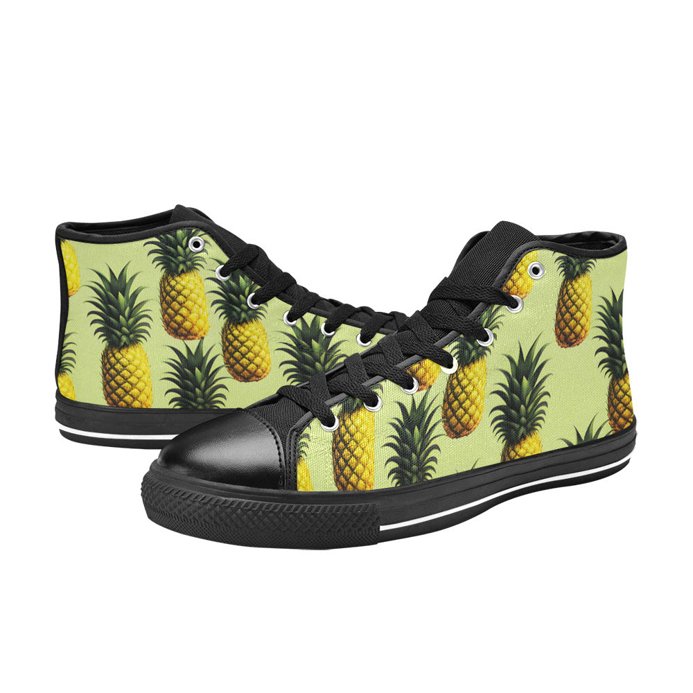 MEN'S Pineapples Please 4 Men’S High Top Canvas Neon Fantasy Custom Shoes