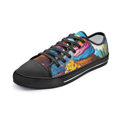 Cupcake Art Unique Art Canvas Sneakers High Top for Men Women Unisex Low Top Canvas Shoes