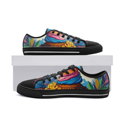 Cupcake Art Unique Art Canvas Sneakers High Top for Men Women Unisex Low Top Canvas Shoes