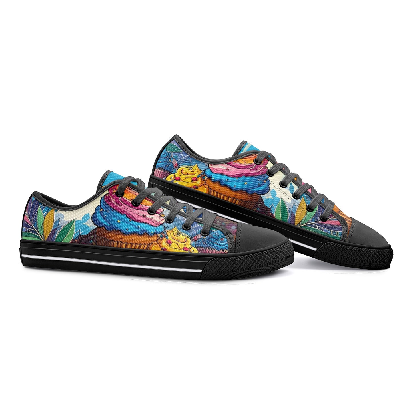 Cupcake Art Unique Art Canvas Sneakers High Top for Men Women Unisex Low Top Canvas Shoes