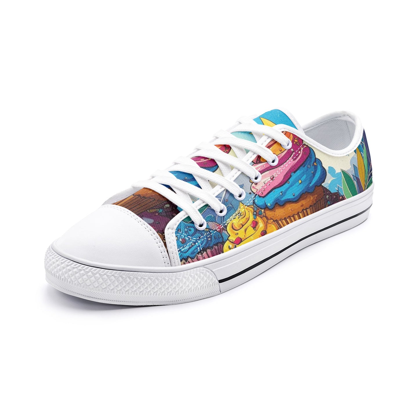 Cupcake Art Unique Art Canvas Sneakers High Top for Men Women Unisex Low Top Canvas Shoes
