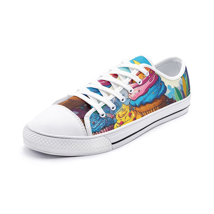 Cupcake Art Unique Art Canvas Sneakers High Top for Men Women Unisex Low Top Canvas Shoes