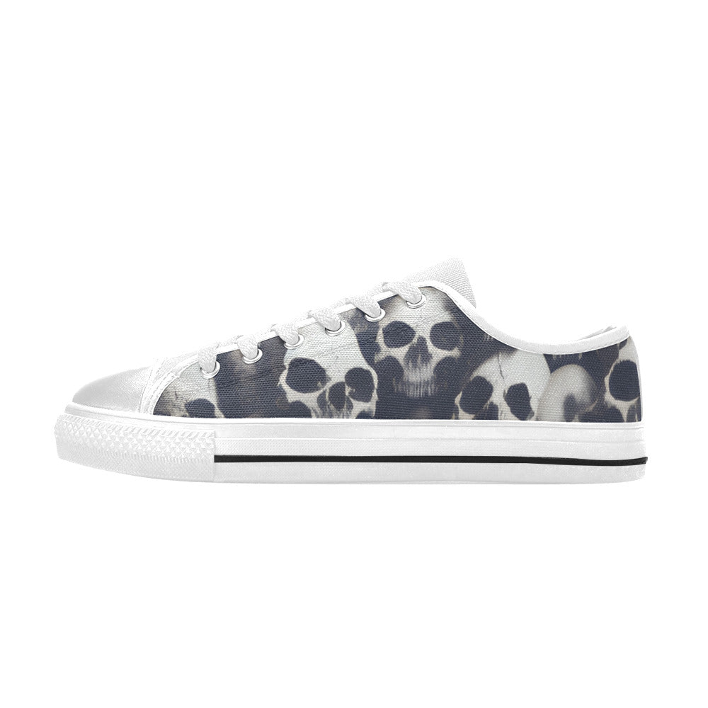 WOMEN'S Cc Skulls Greyscale Style Canvas Neon Fantasy Custom Shoes