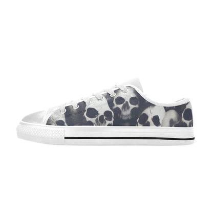 WOMEN'S Cc Skulls Greyscale Style Canvas Neon Fantasy Custom Shoes