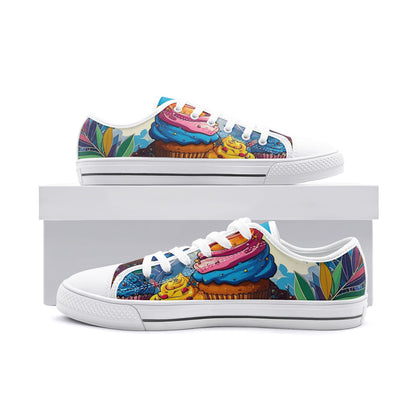 Cupcake Art Unique Art Canvas Sneakers High Top for Men Women Unisex Low Top Canvas Shoes