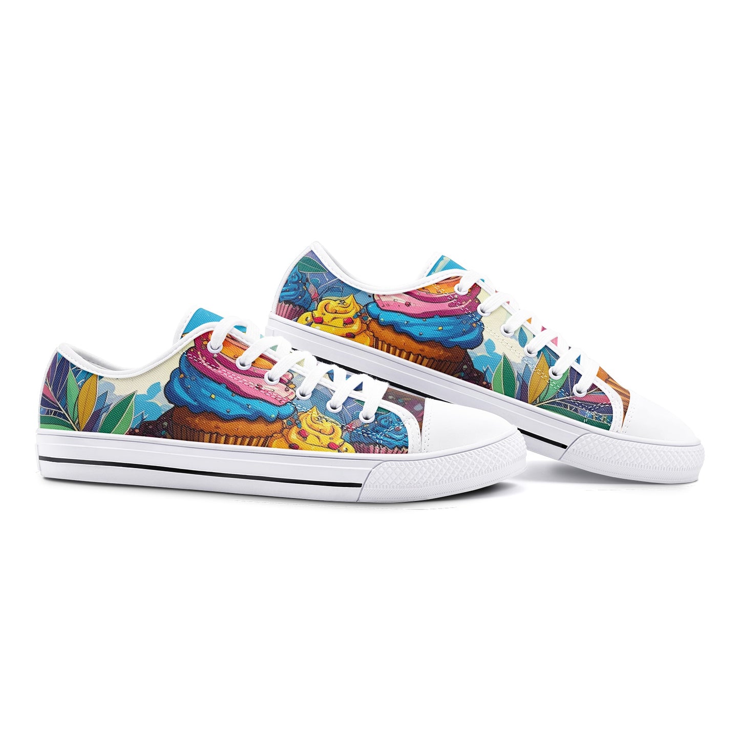 Cupcake Art Unique Art Canvas Sneakers High Top for Men Women Unisex Low Top Canvas Shoes