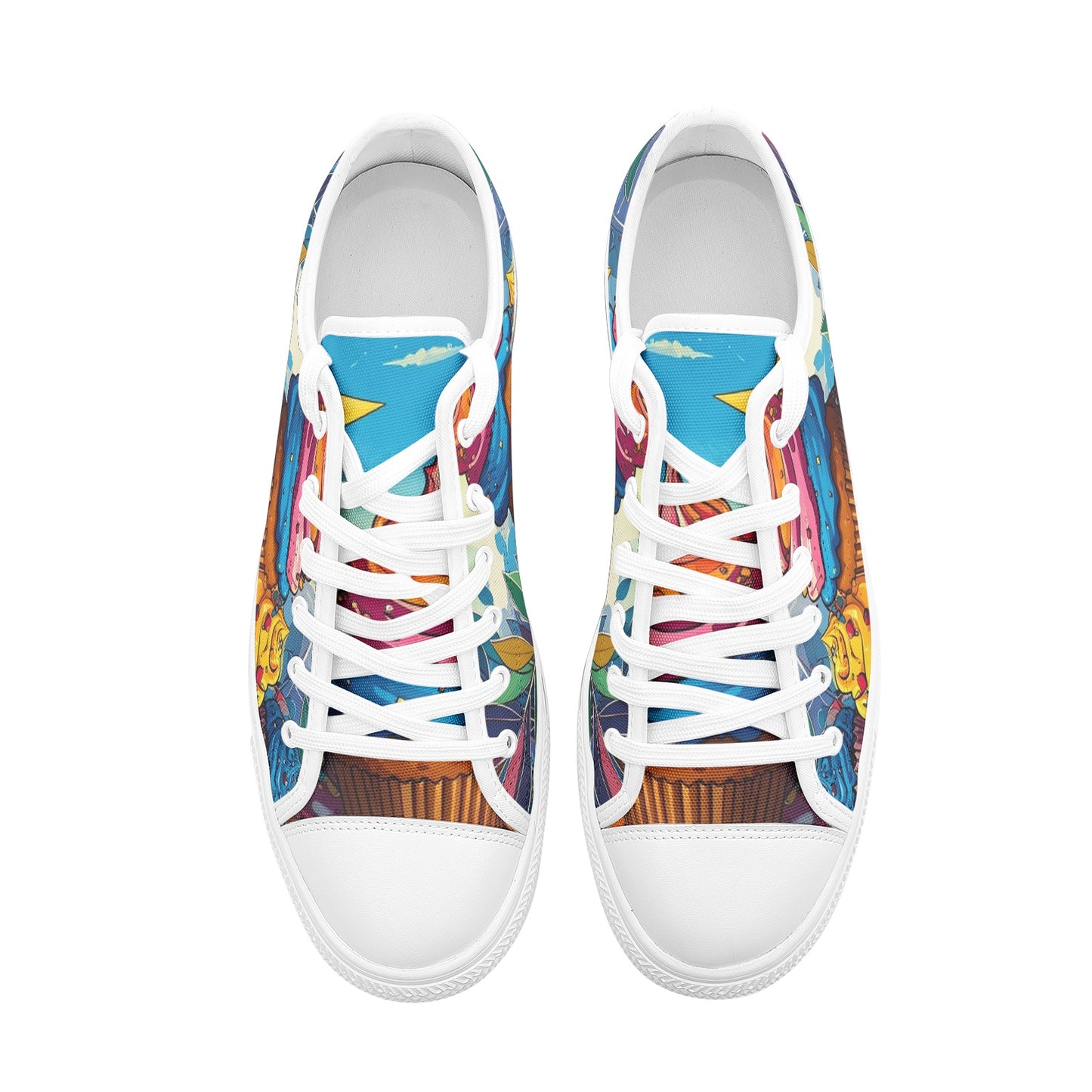 Cupcake Art Unique Art Canvas Sneakers High Top for Men Women Unisex Low Top Canvas Shoes