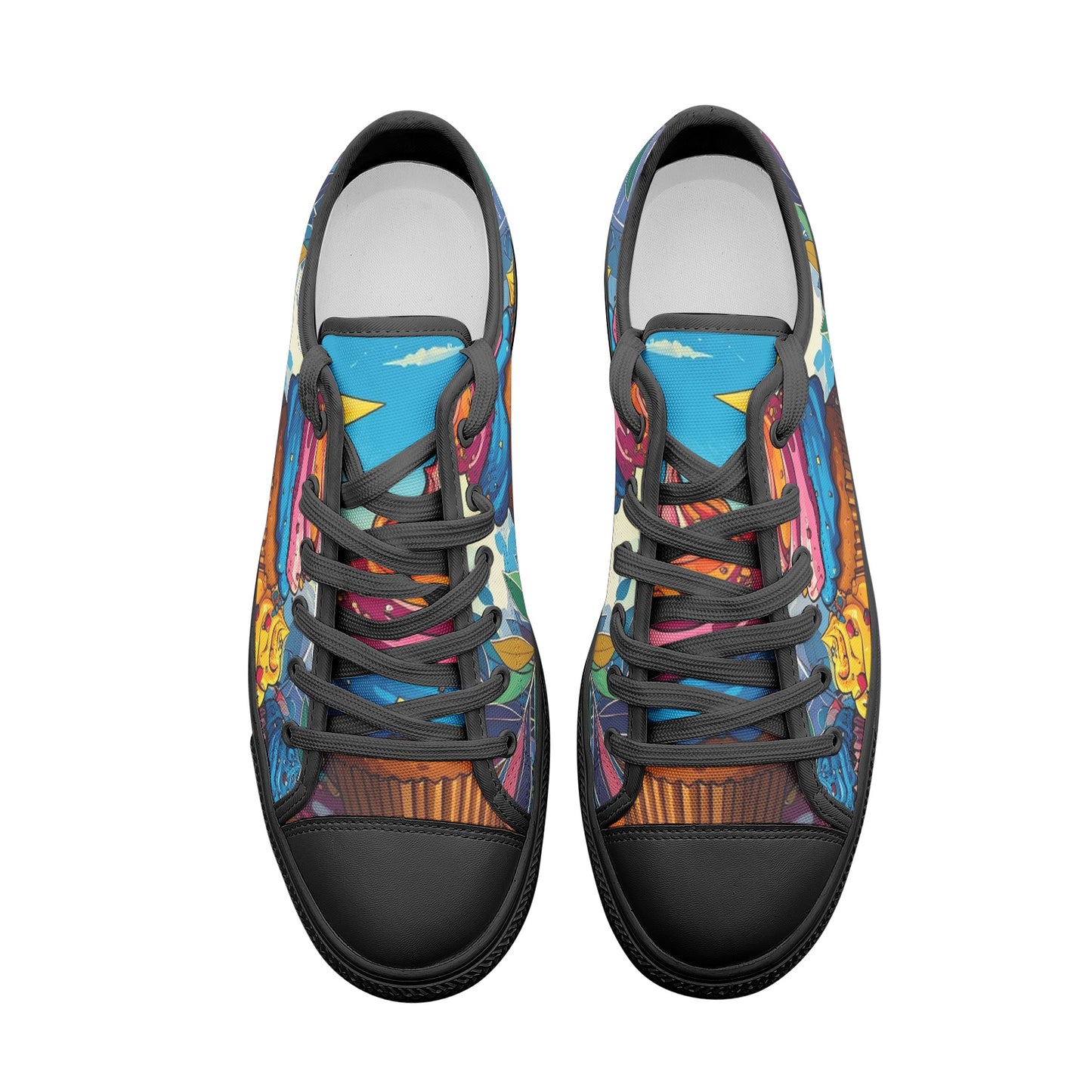 Cupcake Art Unique Art Canvas Sneakers High Top for Men Women Unisex Low Top Canvas Shoes