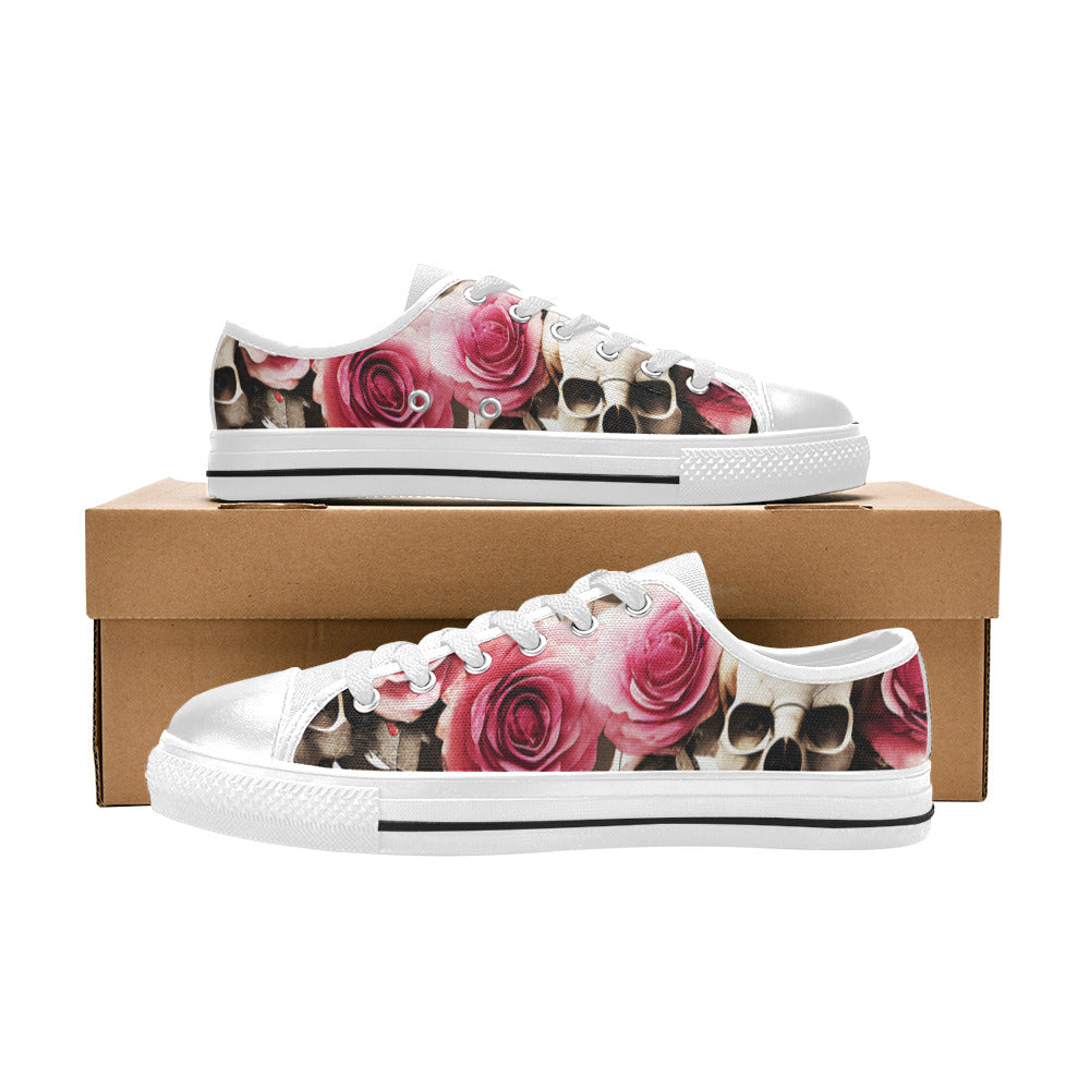 MEN'S Skulls Roses Deluxe 14 Canvas Neon Fantasy Sneakers