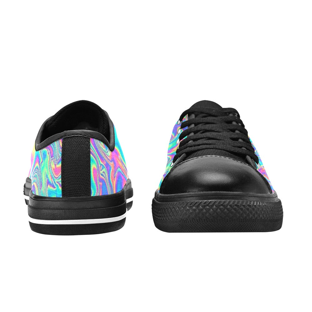 KIDS' Holographic Tribal Blaze 4 Low Top Canvas Dreamcore Custom Shoes