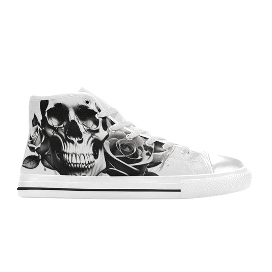 WOMEN'S Cartoon Style Skulls Roses High Top Canvas Cottagecore Shoes
