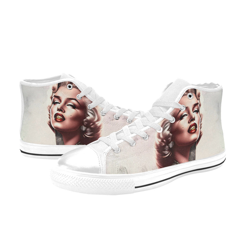 MEN'S Cc Retro Model Men’S High Top Canvas Wallpaper Art Custom Shoes
