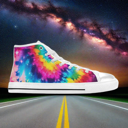 Aurora Borealis Dark Cosmic Unique WOMEN Bold Art - Freaky Shoes | Custom Art Sneakers