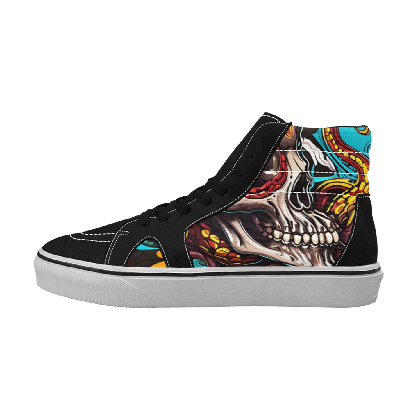 WOMEN'S Tentacles Skull 2 High Top Skateboarding Aesthetic Sneakers