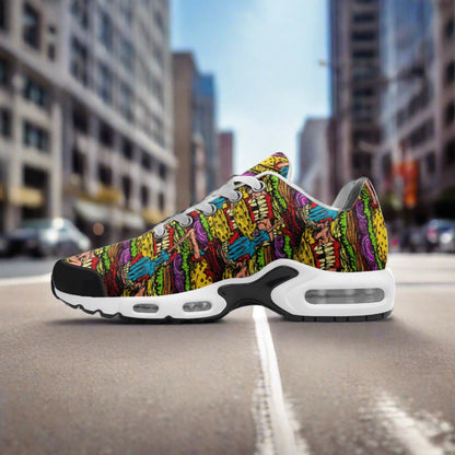 Aztec Orange Black Vivid UNISEX Bold Art - Freaky Shoes | Custom Art Sneakers