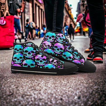 Holographic Orange Black Wearable Bold Art - Freaky Shoes | Custom Art Sneakers