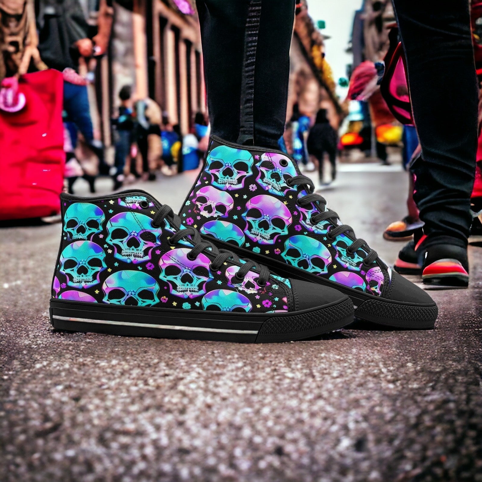 Aurora Borealis Jewel Rich Custom Bold Art - Freaky Shoes | Custom Art Sneakers
