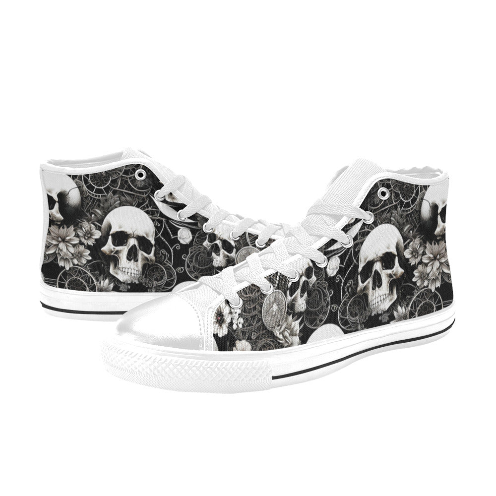 MEN'S Skulls Love Men’S High Top Canvas Aesthetic Custom Shoes