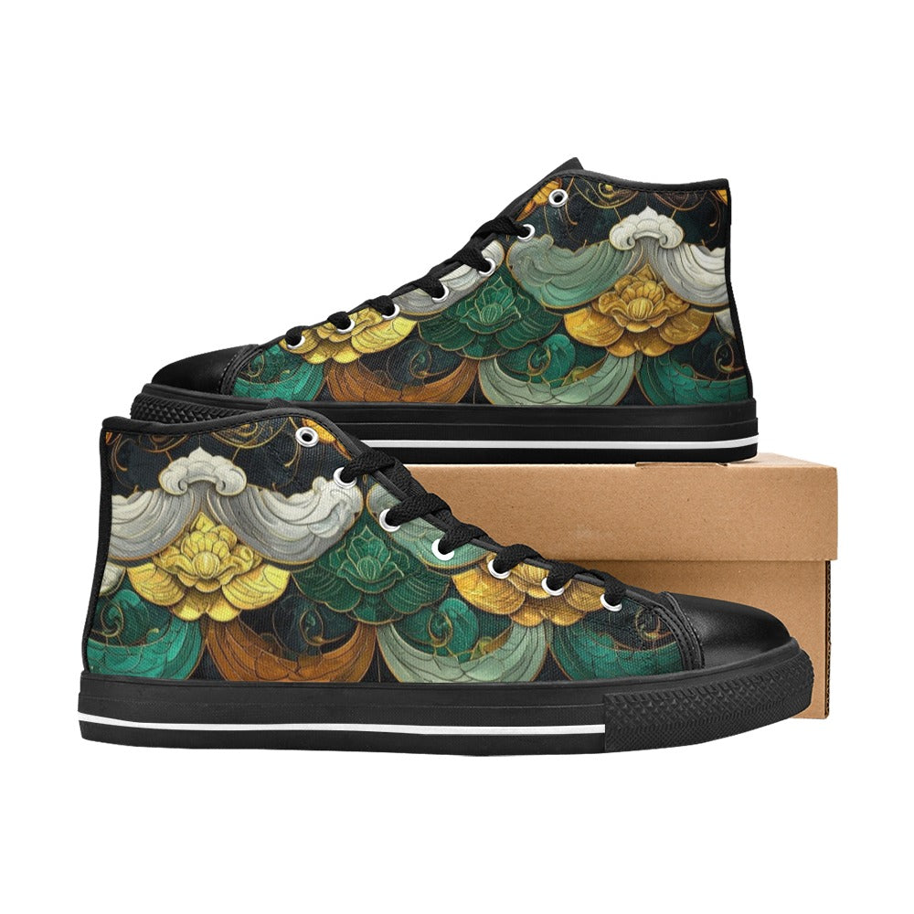 MEN'S Dragon Scale Fantasy Art High Top Canvas Grunge Custom Shoes