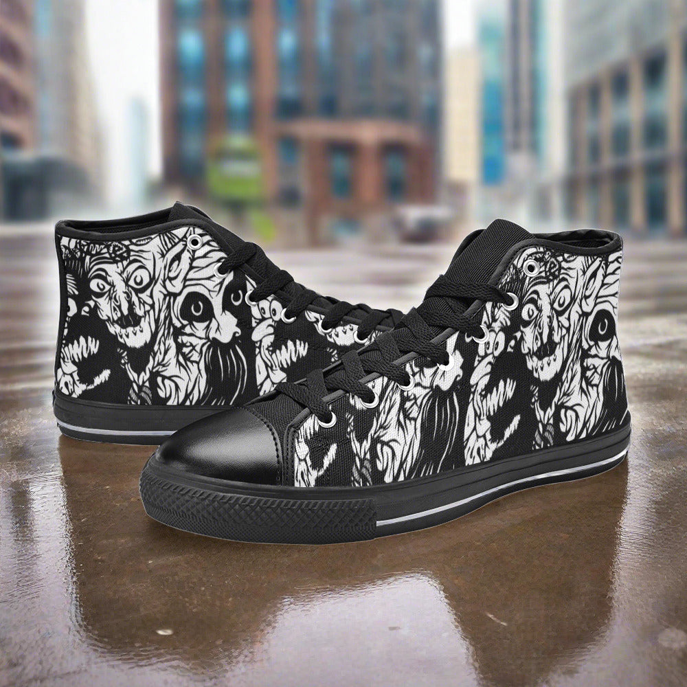 Celtic Navy Indigo Unique WOMEN Bold Art - Freaky Shoes | Custom Art Sneakers