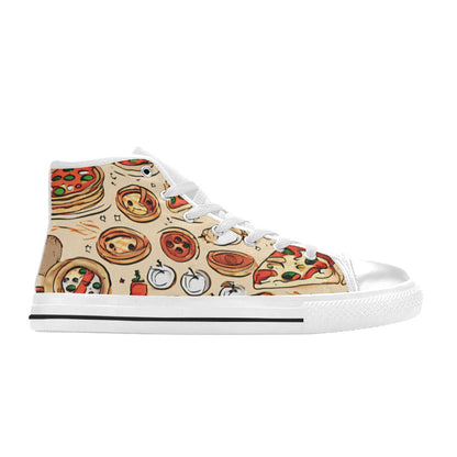 MEN'S Planet Pizza Art Men’S High Top Canvas Neon Fantasy Sneakers