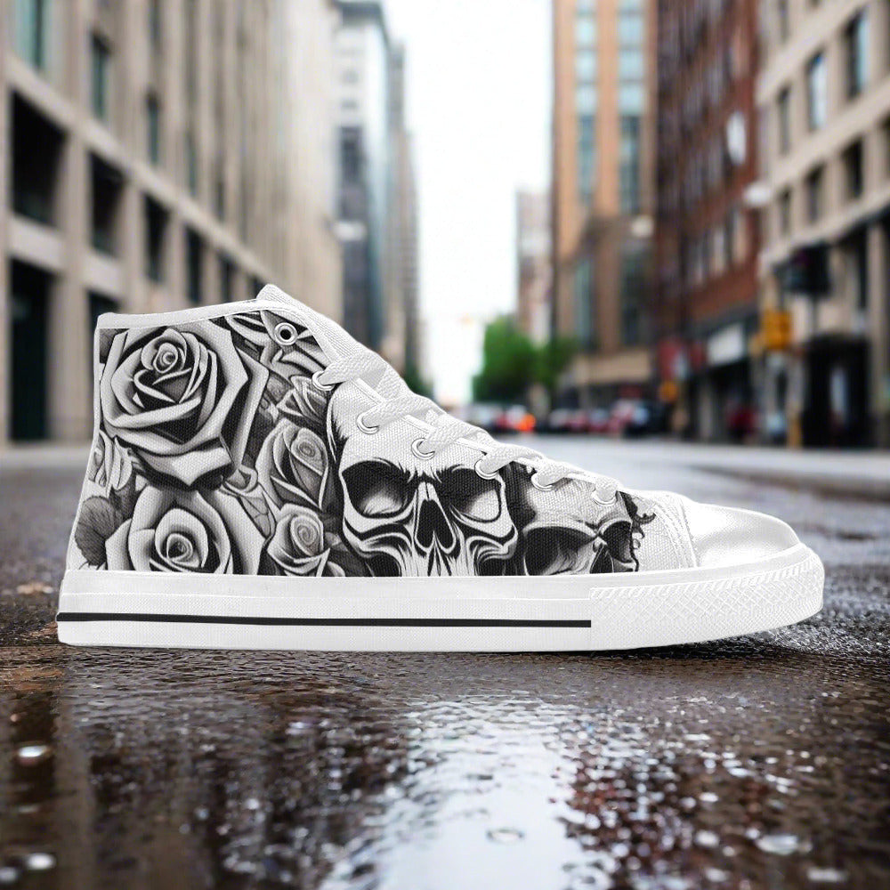 Wolf Blue Gold Custom WOMEN Bold Art - Freaky Shoes | Custom Art Sneakers