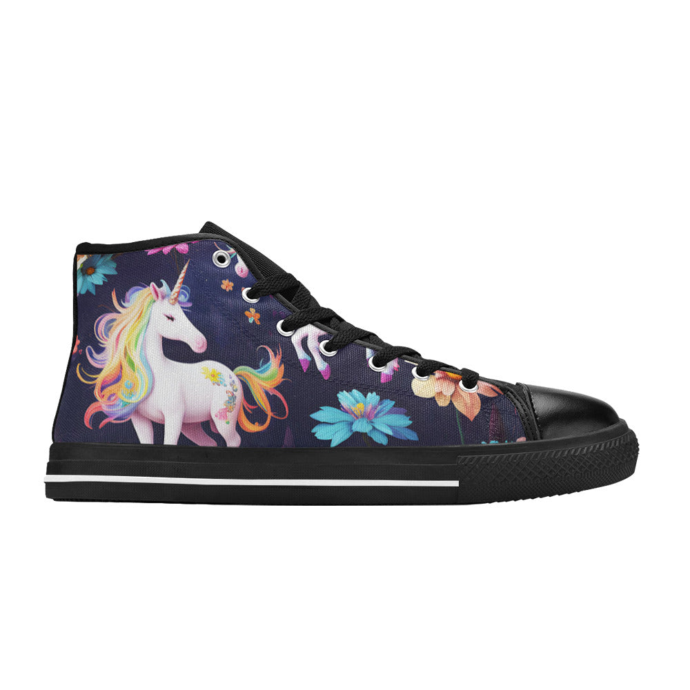 MEN'S Unicorns Please 2 Men’S High Top Canvas Vibrant Chaos Shoes