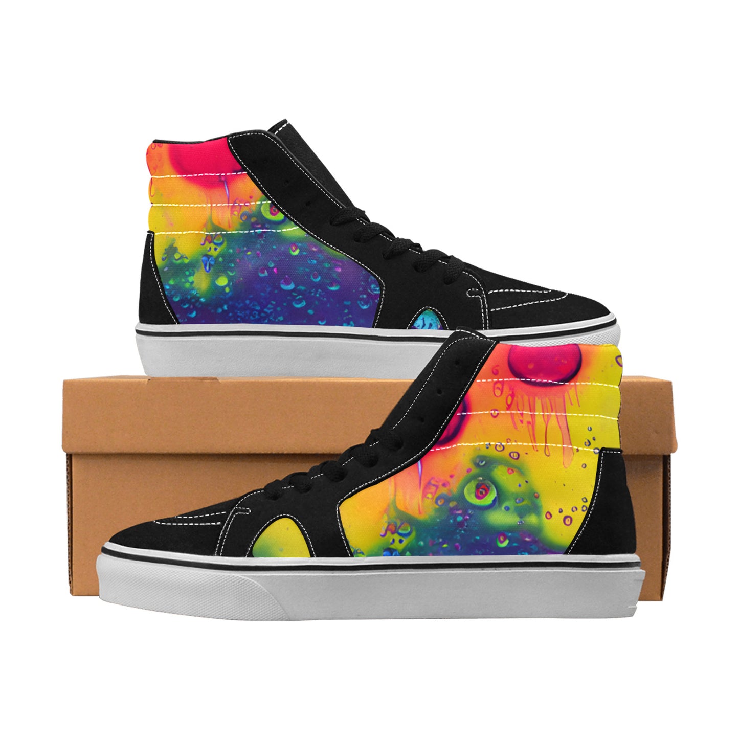 WOMEN'S Acid Bath Liquid Paint High Top Skateboarding Dark Academia Sneakers