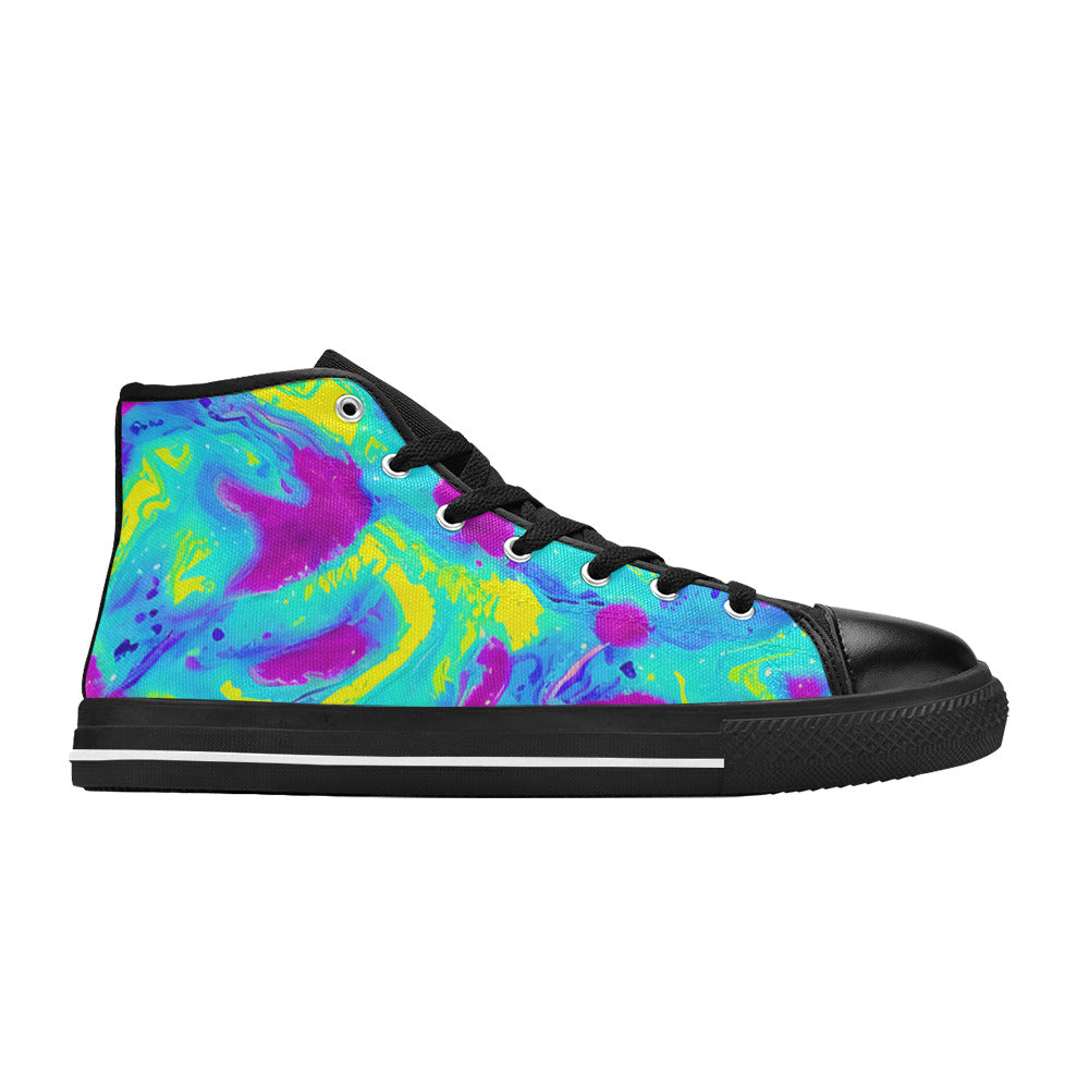 MEN'S Tie Dye Splash Retro High Top Canvas Vivid Custom Sneakers