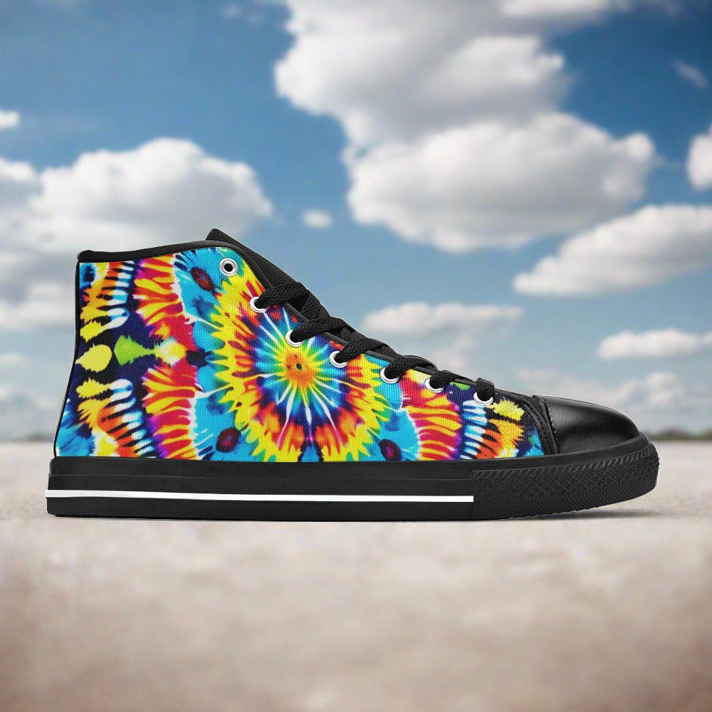 Butterfly Rainbow Orange Black Vivid MEN Bold Art - Freaky Shoes | Custom Art Sneakers