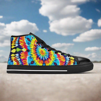 Butterfly Rainbow Orange Black Vivid MEN Bold Art - Freaky Shoes | Custom Art Sneakers