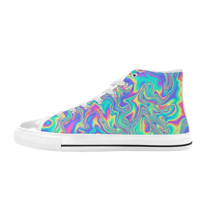 MEN'S Holographic Tribal Blaze 4 High Top Canvas Dreamcore Custom Shoes