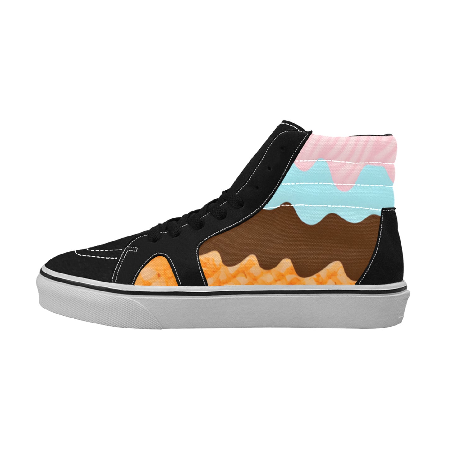 MEN'S Ice Cream Art Melting High Top Skateboarding Vibrant Chaos Sneakers