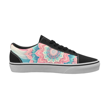 WOMEN'S Pastel Wave Mandala Low Top Skateboarding Neon Fantasy Custom Shoes
