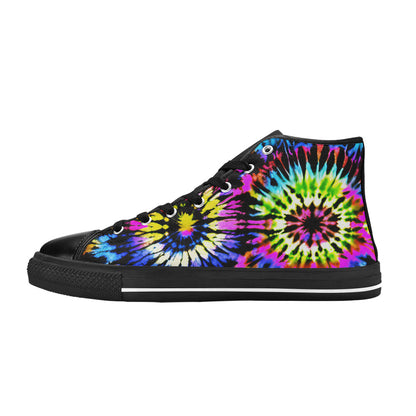 WOMEN'S Cc Tie Dye Art High Top Canvas Vibrant Chaos Shoes