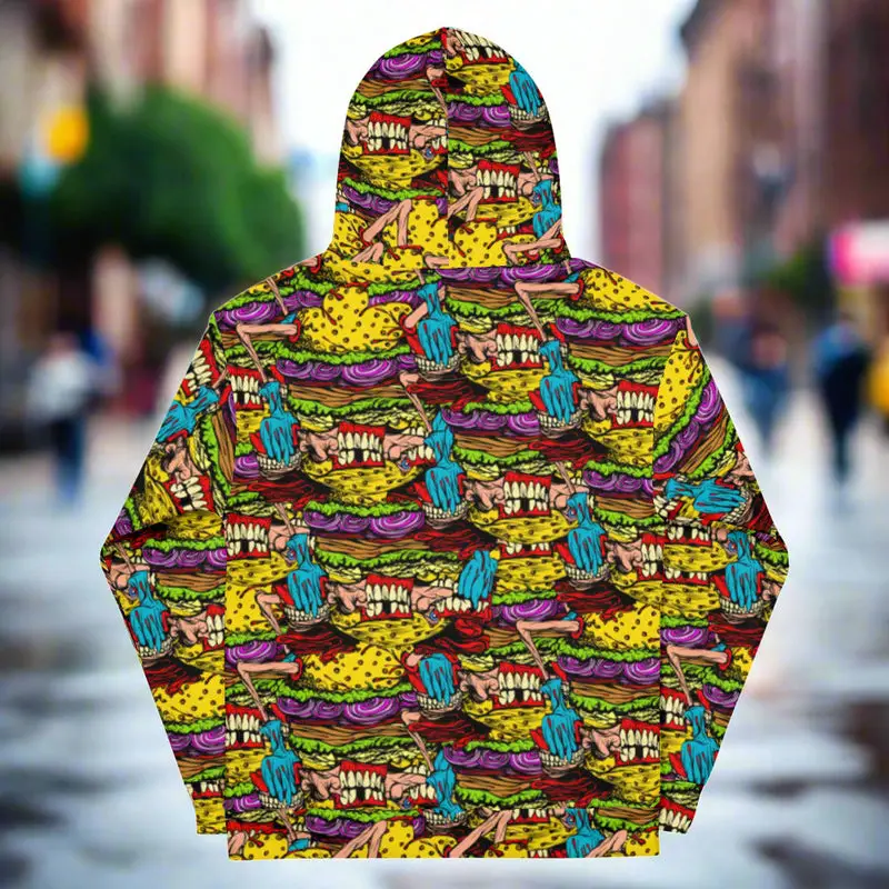 Cheeseburger Monster Art hoodie för män