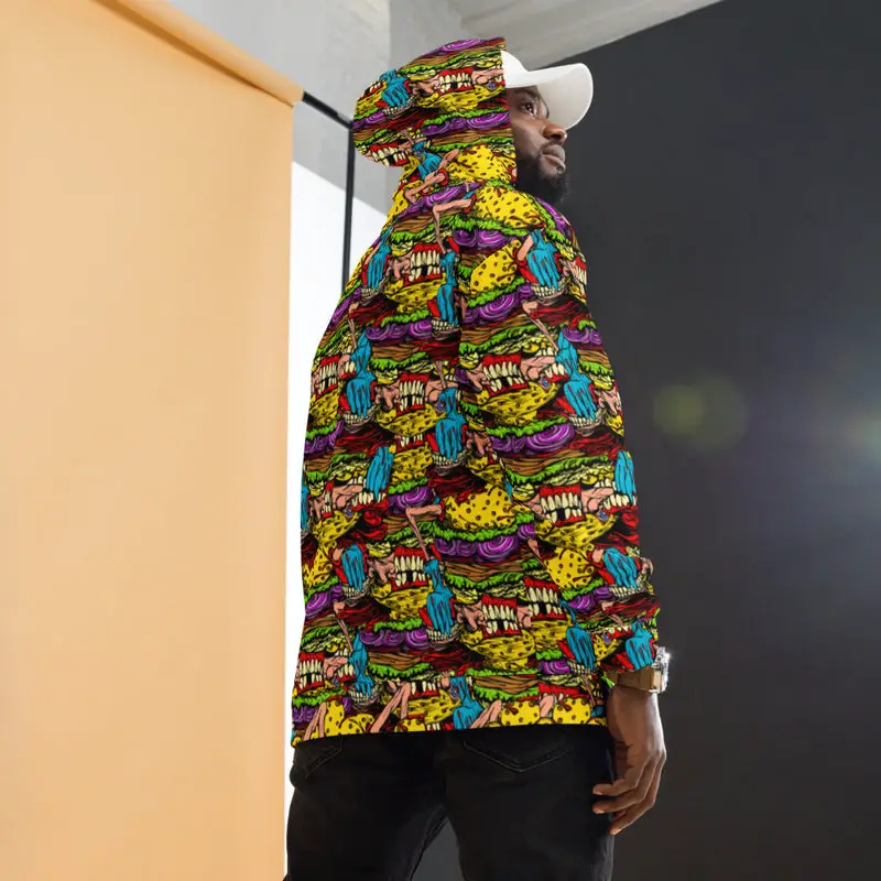 Пуловер с капюшоном и принтом Cheeseburger Monster Art на заказ