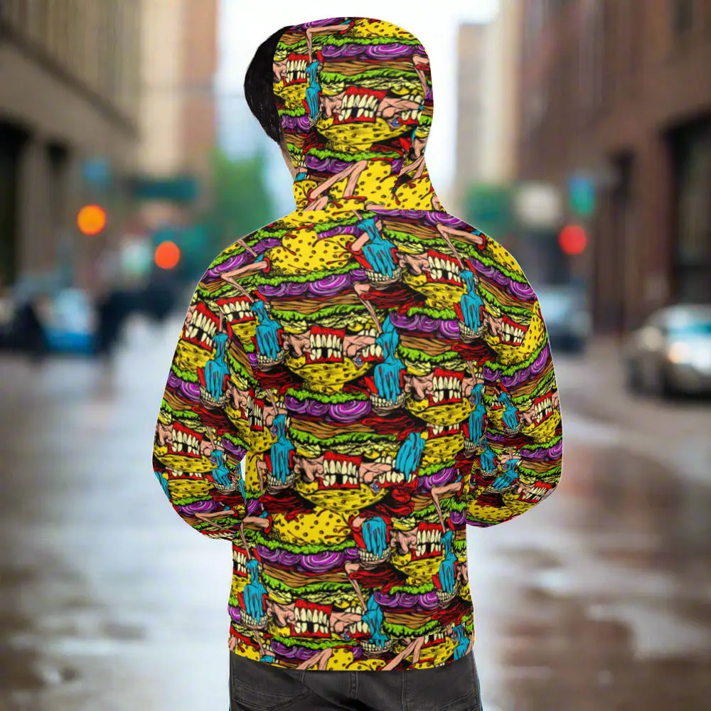Felpa con cappuccio e pullover da uomo Cheeseburger Monster Art