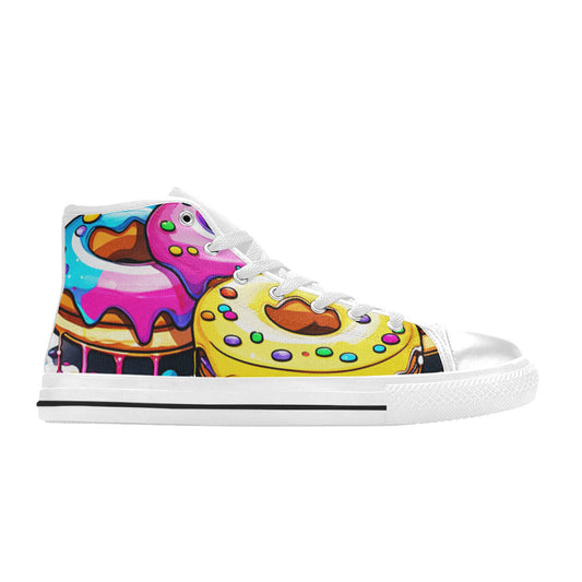 MEN'S Dripping Frosting From Rainbow High Top Canvas Wallpaper Art Custom Sneakers
