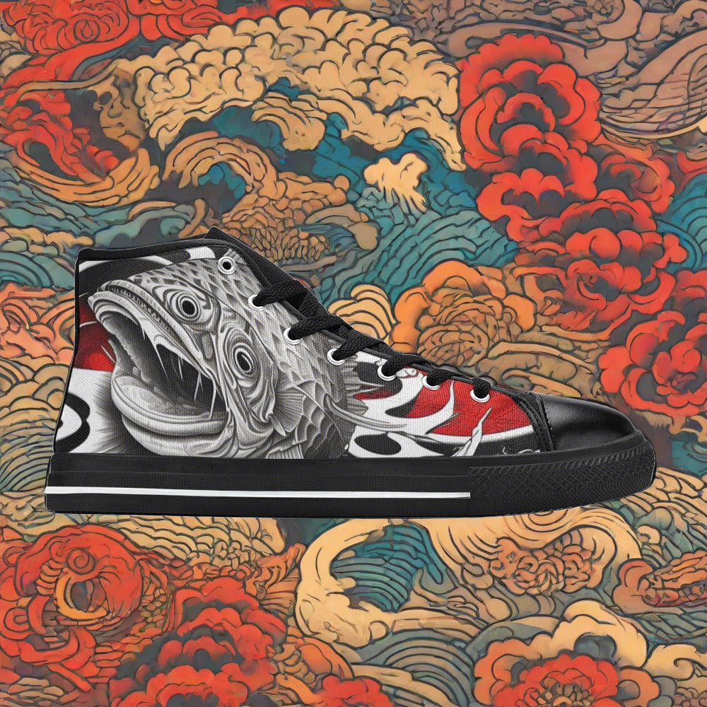 Jellyfish Pink Cream Glowing WOMEN Bold Art - Freaky Shoes | Custom Art Sneakers