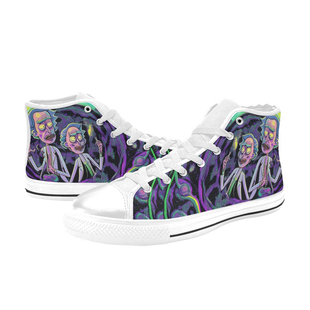 WOMEN'S Trippy Freestyle Artwork High Top Canvas Aesthetic Custom Sneakers