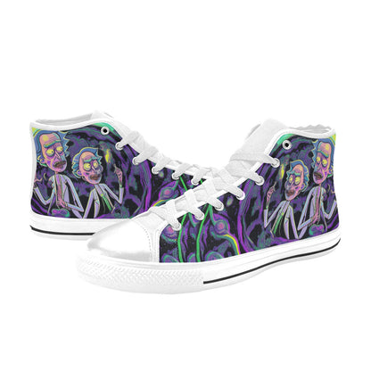 WOMEN'S Trippy Freestyle Artwork High Top Canvas Aesthetic Custom Sneakers